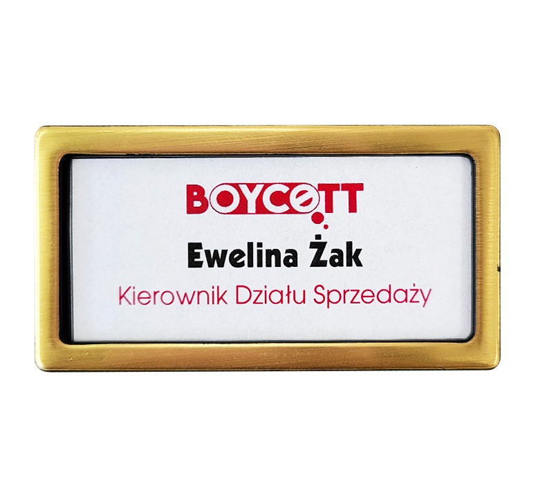 Name Badge with Window and Safety Pin